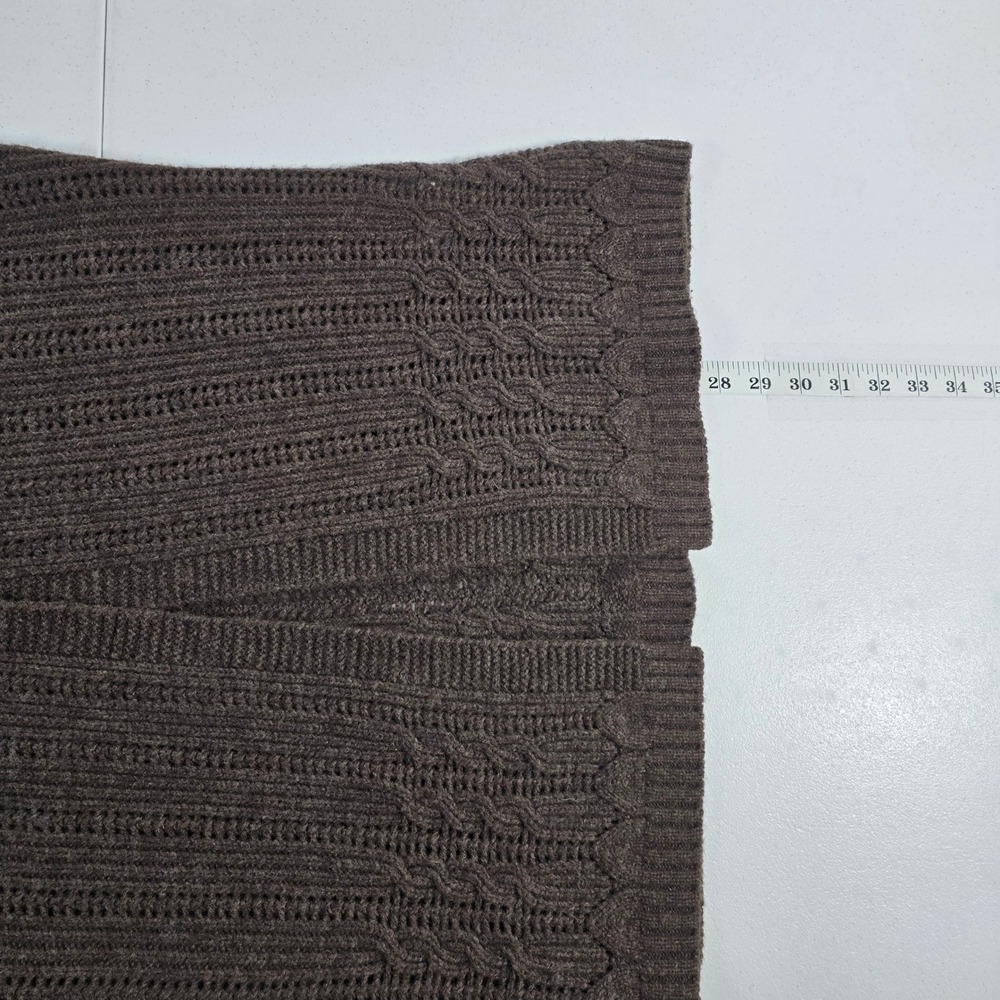 Woolrich Womens Brown Cable‎ Knit Turtleneck Sleeveless Vest Sweater M - Picture 4 of 7